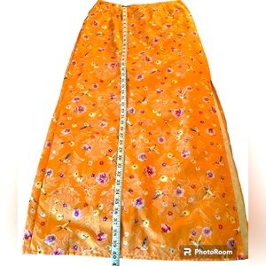 Whimsy Silk Brocade Flora and Fauna Maxi Skirt , 13